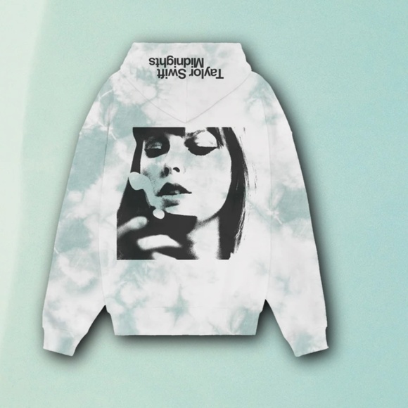Taylor Swift Tops - Taylor Swift Midnights Green Tie Dye Hoodie NEW